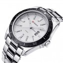 Men's Classic White Stainless Steel Sport Watch Large Quartz