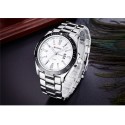 Men's Classic White Stainless Steel Sport Watch Large Quartz