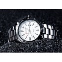 Men's Classic White Stainless Steel Sport Watch Large Quartz