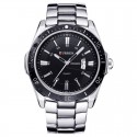 Men's Classic Silver Stainless Steel Sport Watch Large Quartz