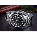 Men's Classic Silver Stainless Steel Sport Watch Large Quartz