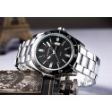 Men's Classic Silver Stainless Steel Sport Watch Large Quartz