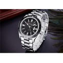 Men's Classic Silver Stainless Steel Sport Watch Large Quartz