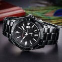 Men's Classic Black Stainless Steel Sport Watch Large Quartz