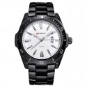 Men's Classic Black Stainless Steel Sport Watch Large Quartz