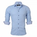 Camisa Social Slim Fit Básica Lisa Masculina Elegante de Botões