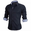 Camisa Social Slim Fit Básica Lisa Masculina Elegante de Botões