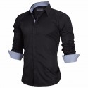 Camisa Social Slim Fit Básica Lisa Masculina Elegante de Botões