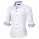 Camisa Social Slim Fit Básica Lisa Masculina Elegante de Botões