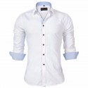 Camisa Social Slim Fit Básica Lisa Masculina Elegante de Botões