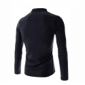 Black Slim Fit Men's Casual Long Sleeve Men's T Shirt