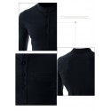 Black Slim Fit Men's Casual Long Sleeve Men's T Shirt
