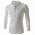 White Slim Fit Men's Casual Long Sleeve Men's T Shirt