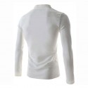 White Slim Fit Men's Casual Long Sleeve Men's T Shirt