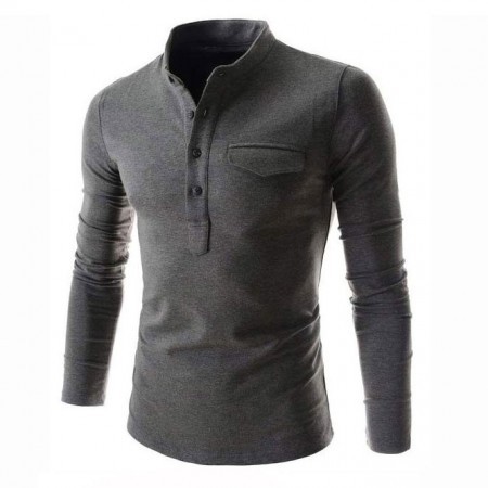 Red Slim Fit Men's Casual Long Sleeve Men's T Shirt