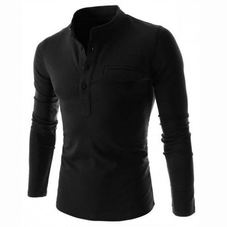 Red Slim Fit Men's Casual Long Sleeve Men's T Shirt