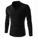 Camiseta Vermelha Slim Fit Masculina Manga Longa Casual Masculina