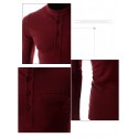 Red Slim Fit Men's Casual Long Sleeve Men's T Shirt