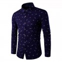Social Print Violet Holiday Long Sleeve Party Casual