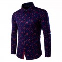 Social Print Violet Holiday Long Sleeve Party Casual