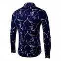 Social Print Violet Holiday Long Sleeve Party Casual