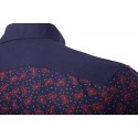 Camisa Slim Fit Azul Floral Masculina Verão Férias Casual Luxo Descolada