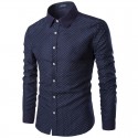 Social Slim Fit Polo Shirt Navy Blue Long Sleeve Men's