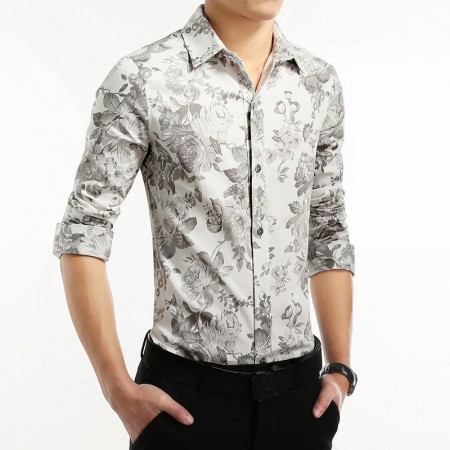 camisa slim floral