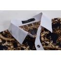 Camisa Estampada Floral Férias de Verão Slim Fit Masculina Manga Longa