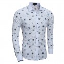 Fun Funny Printed Shirt Slim Fit Slim White Men's Casual Dress