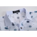 Fun Funny Printed Shirt Slim Fit Slim White Men's Casual Dress