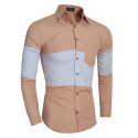 Camisa Social Preta Retalho Masculina Slim Fit Listrada Festa Clube
