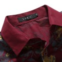 Tropical Slim Red Shirts Casual Men's Casual Casual Long Sleeve Social