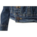 Men's Jeans Jacket Light Blue Washed Biker Adventure