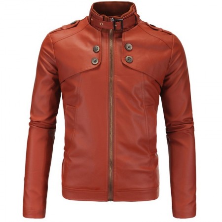 Jaqueta de Couro Lanrajada Masculina Lisa Aventura de Chuva Fashion