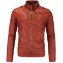 Jaqueta de Couro Lanrajada Masculina Lisa Aventura de Chuva Fashion