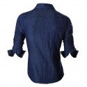 Social Sky Blue Slim Fit Men's Casual Slim Casual Long Sleeve Button