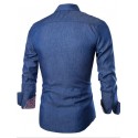 Social Sky Blue Slim Fit Men's Casual Slim Casual Long Sleeve Button