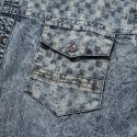 Camisa Jeans Azul Lavado Masculina Jaqueta Manga Longa Vintage