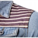 Men's Jeans Washed Jacket Casual Slim Fit Jeans Long Sleeve