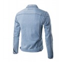 Men's Jeans Washed Jacket Casual Slim Fit Jeans Long Sleeve