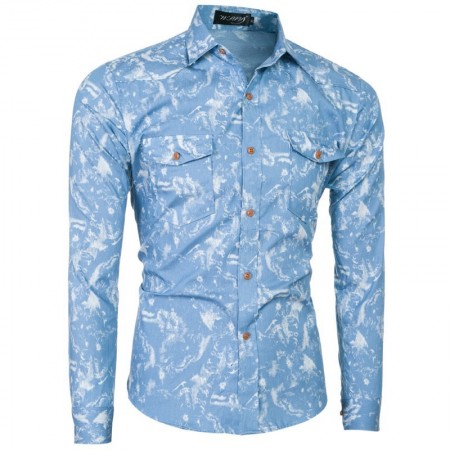 Men's Slim Fit Social Print Hawaiian Summer Vacation