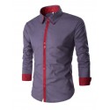 Black Social Slim Fit Casual Men's Night Party Long Sleeve Shirt