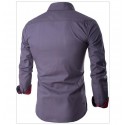 Black Social Slim Fit Casual Men's Night Party Long Sleeve Shirt