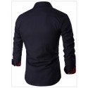 Black Social Slim Fit Casual Men's Night Party Long Sleeve Shirt