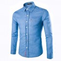 Jeans Slim Slim Blue Men's Casual Long Sleeve