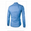 Jeans Slim Slim Blue Men's Casual Long Sleeve