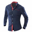 White Slim Social Men's Long Sleeve Elegant Party Shirt