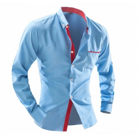 White Slim Social Men's Long Sleeve Elegant Party Shirt