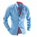 White Slim Social Men's Long Sleeve Elegant Party Shirt